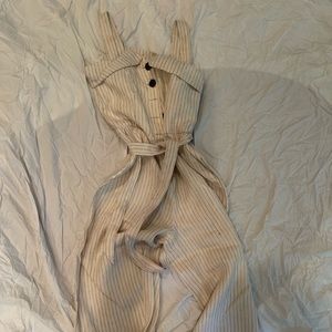 Wide leg linen jumpsuit